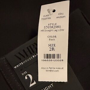 White House Black Market Black Straight Leg Trousers